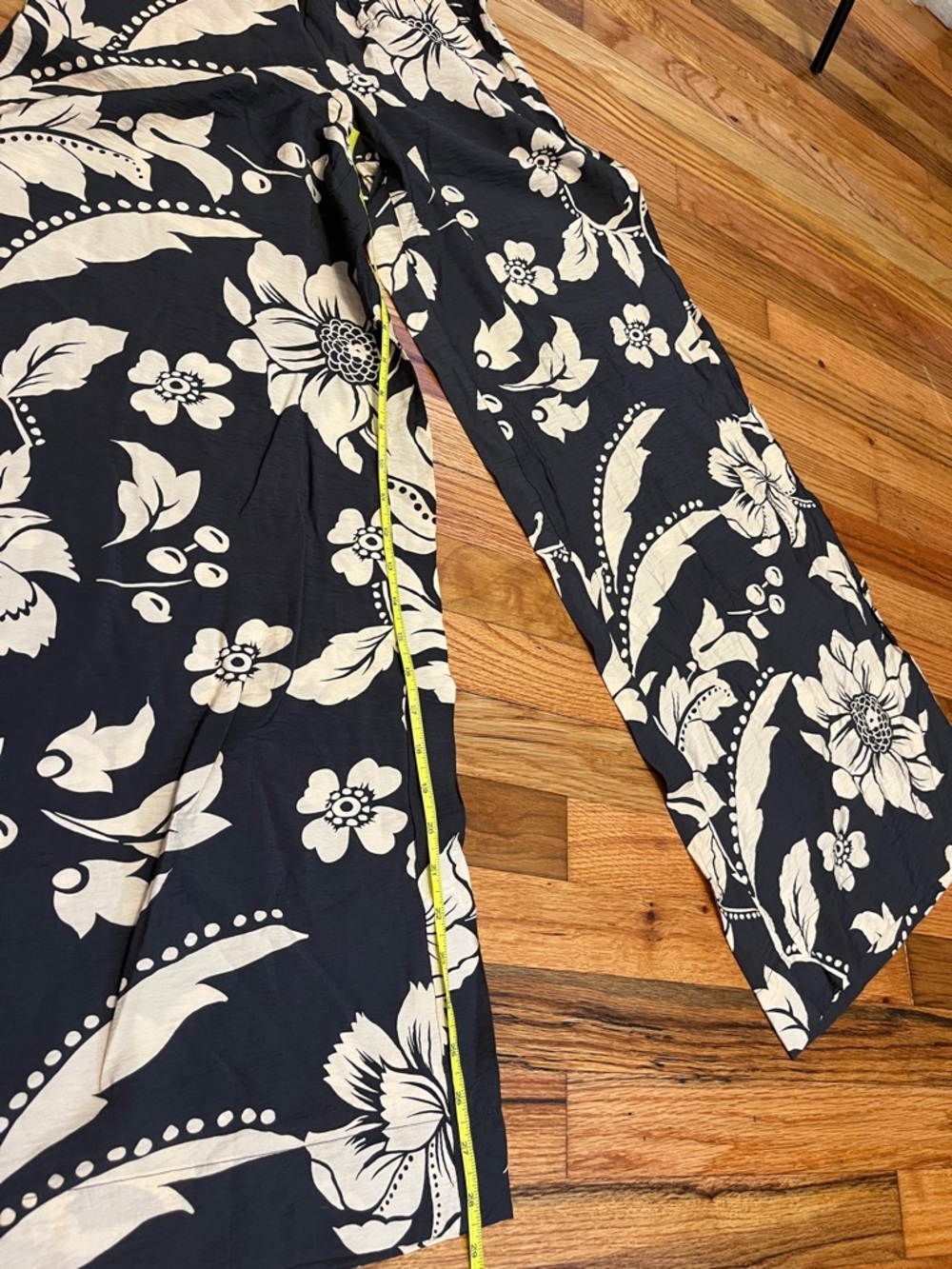 Jacqueline De Yong Floral Wide Leg Palazzo Pants Black & Cream XS Drawstring NWT - Picture 16 of 16